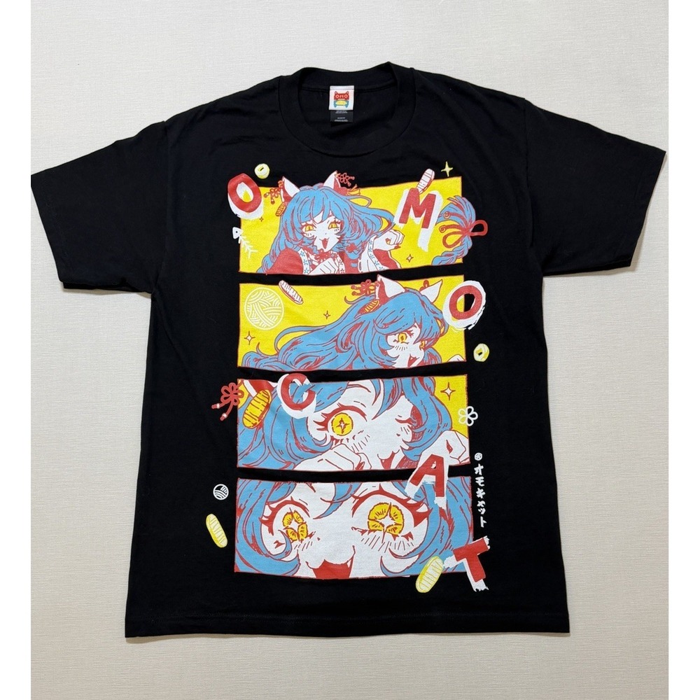 OMOCAT T-shirt Vtuber OMORI Hololive UNISEX Size Medium Black Cotton